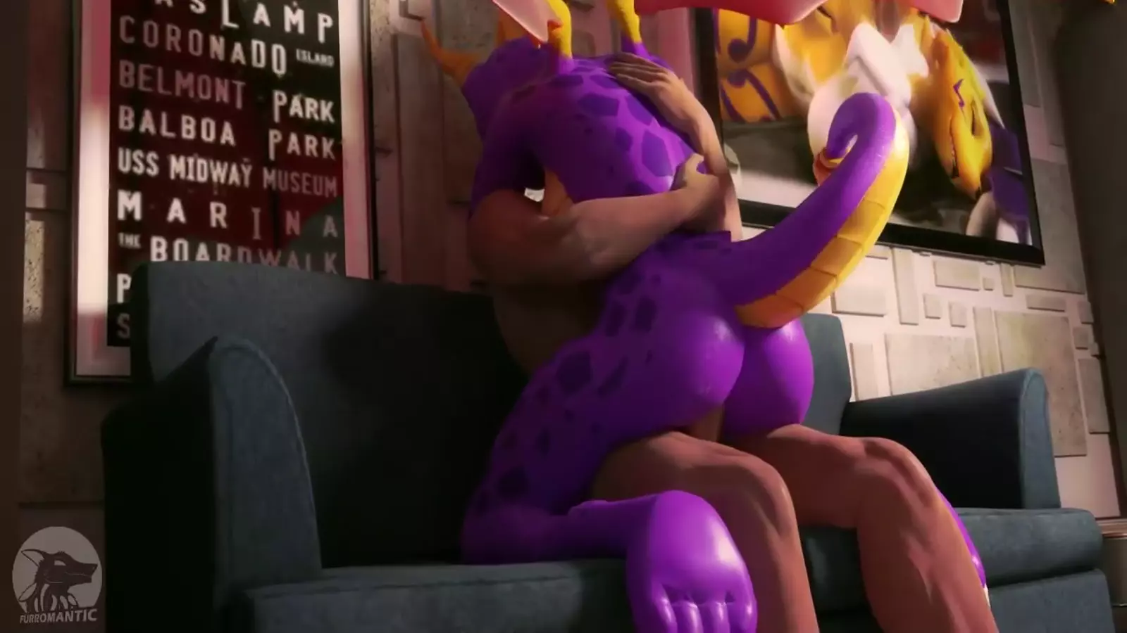 Multiple animated characters experiencing orgasms